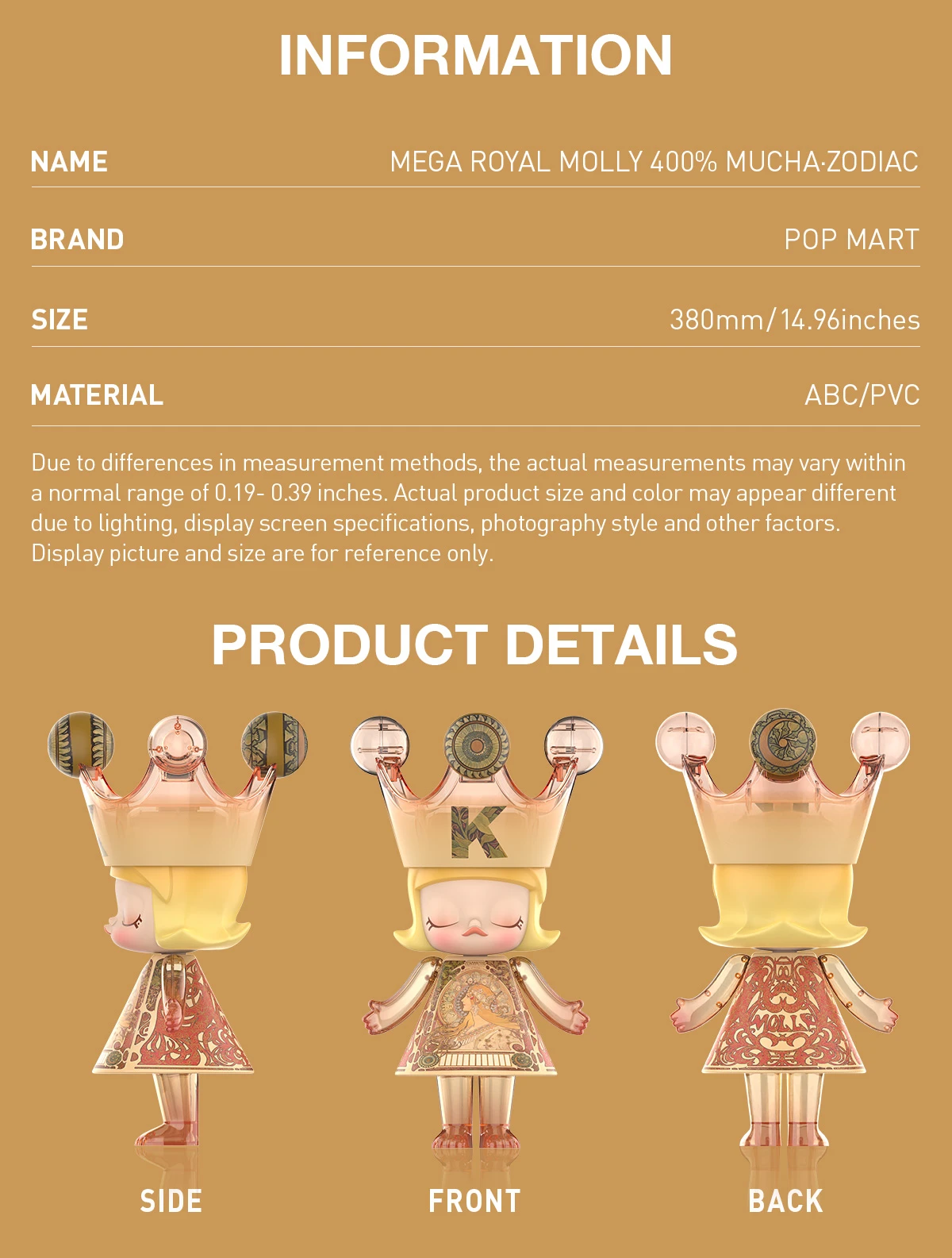 MEGA ROYAL MOLLY 400% Mucha·Zodiac 10 MEGA ROYAL MOLLY 400% Mucha·Zodiac - Image 10