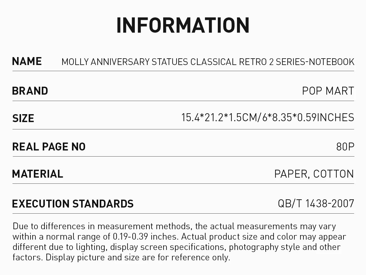 MOLLY Anniversary Statues Classical Retro 2 Series-Notebook 8 MOLLY Anniversary Statues Classical Retro 2 Series-Notebook - Image 8