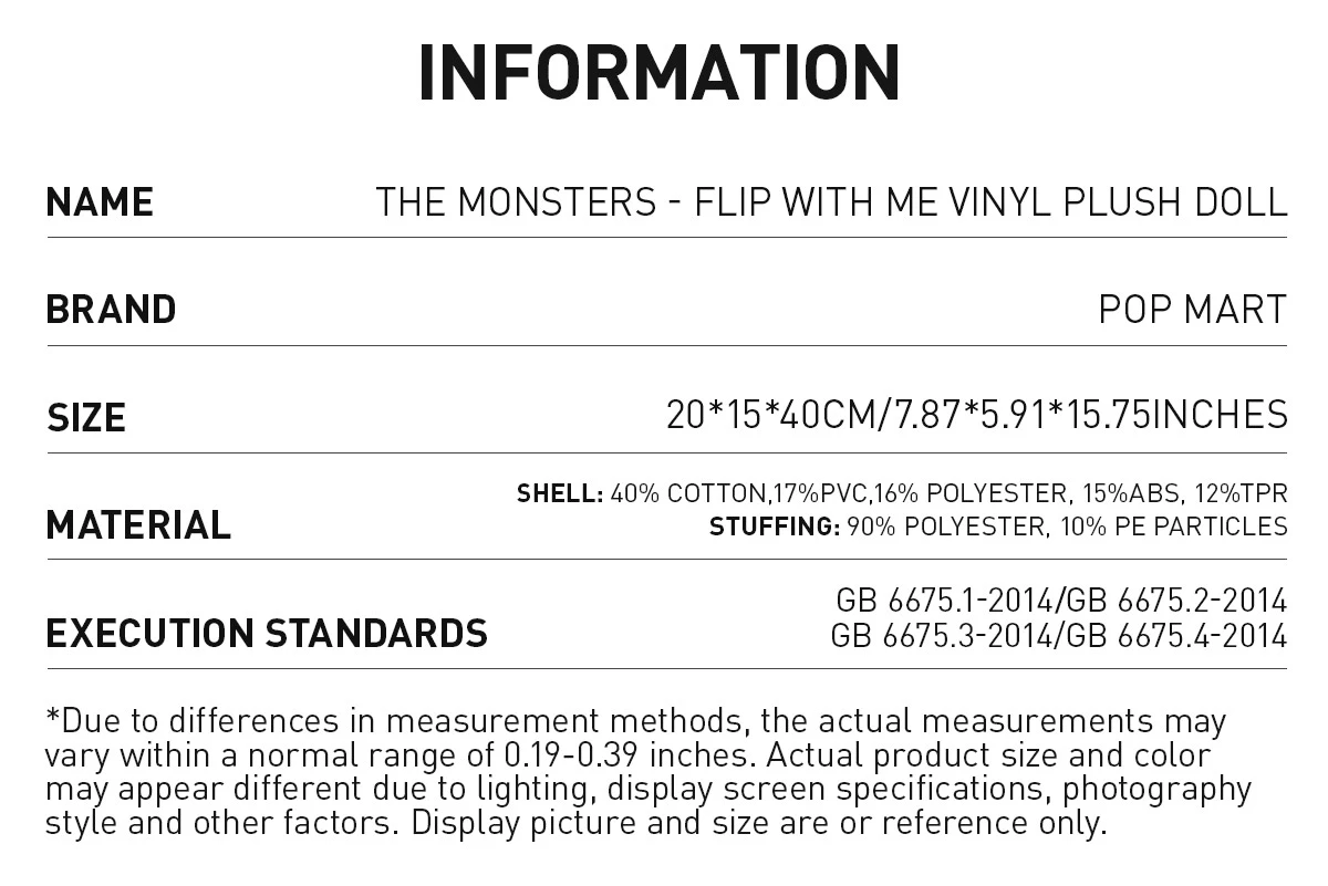THE MONSTERS - FLIP WITH ME Vinyl Plush Doll 9 THE MONSTERS - FLIP WITH ME Vinyl Plush Doll - Image 9