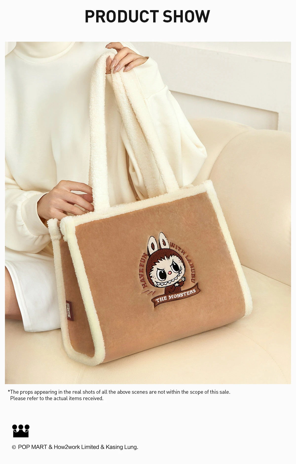 Classic Bag Series- LABUBU Plush Tote Bag (Brown) 5 Classic Bag Series- LABUBU Plush Tote Bag (Brown) - Image 5