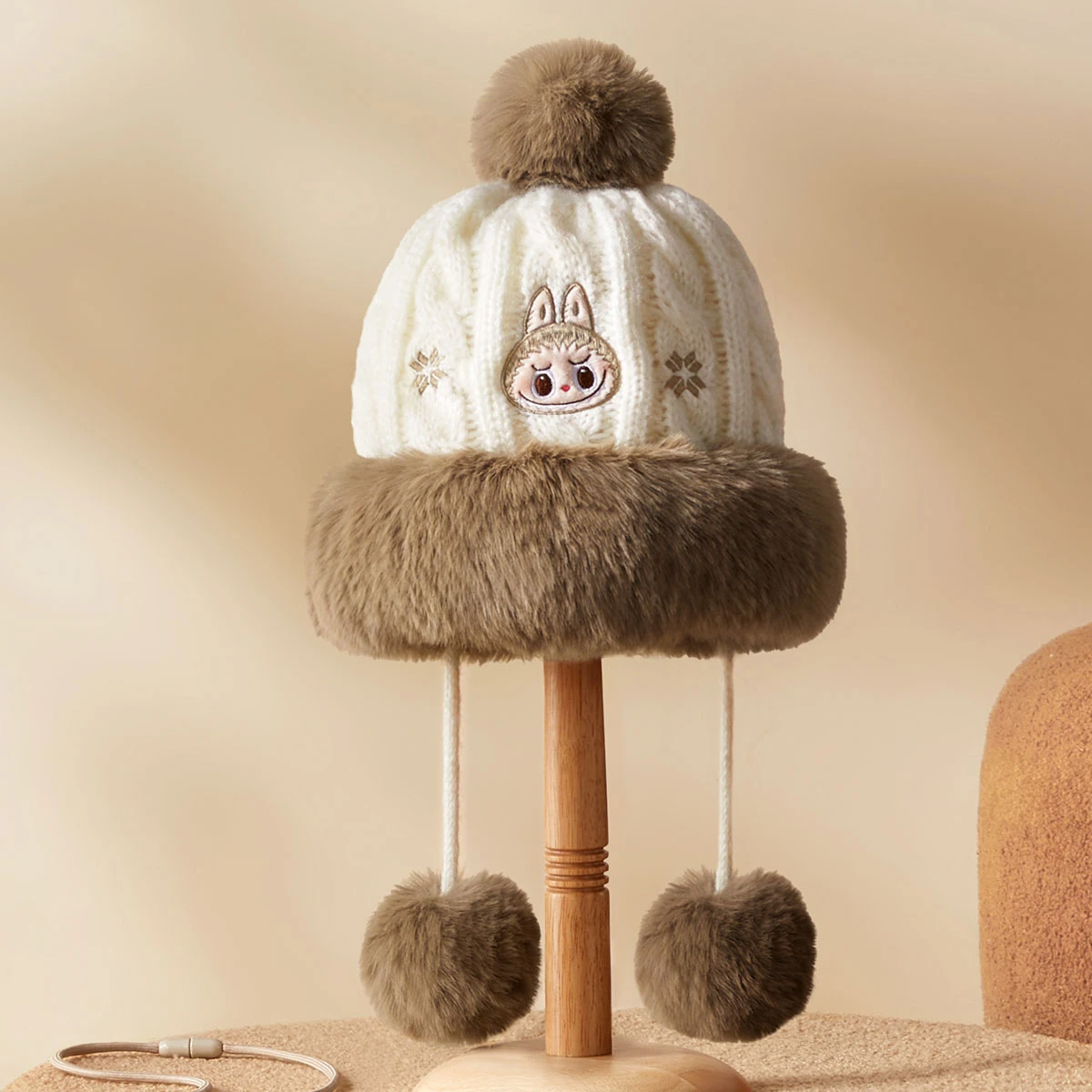 Warm Fluffy Holiday Series- LABUBU Plush Hat 3 Warm Fluffy Holiday Series- LABUBU Plush Hat - Image 3