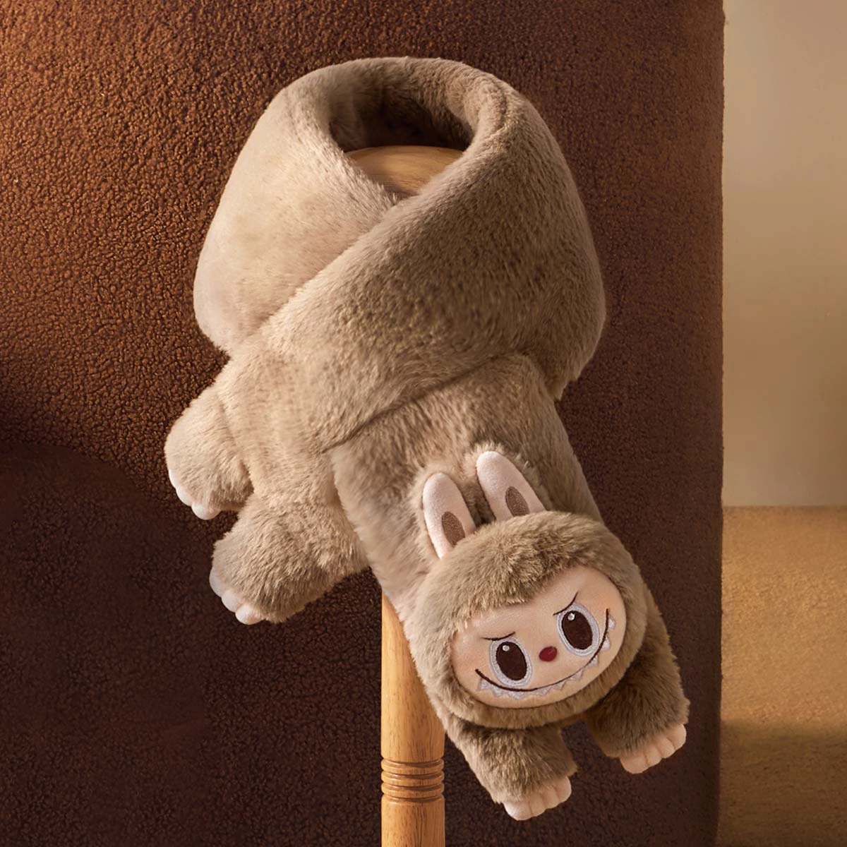 Warm Fluffy Holiday Series- LABUBU Plush Scarf 3 Warm Fluffy Holiday Series- LABUBU Plush Scarf - Image 3