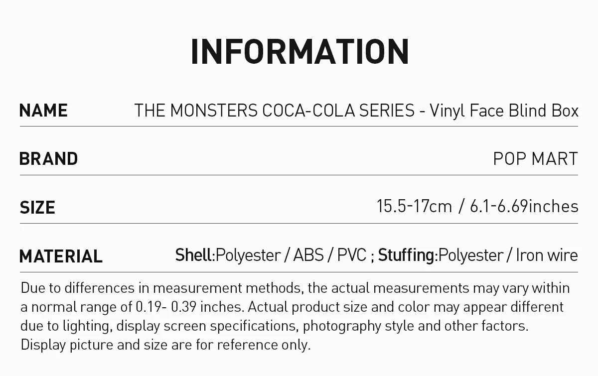 THE MONSTERS COCA-COLA SERIES-Vinyl Face Blind Box 10 THE MONSTERS COCA-COLA SERIES-Vinyl Face Blind Box - Image 10