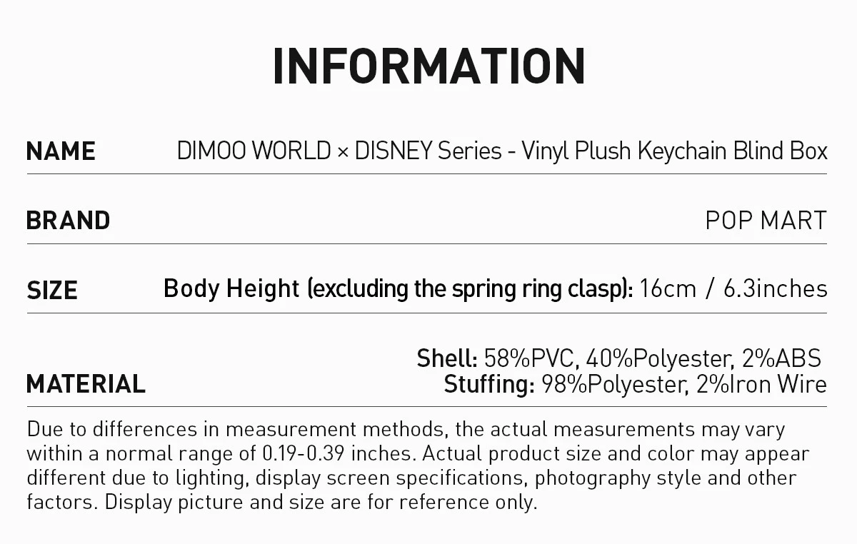 DIMOO WORLD × DISNEY Series-Vinyl Plush Keychain Blind Box 18 DIMOO WORLD × DISNEY Series-Vinyl Plush Keychain Blind Box - Image 18